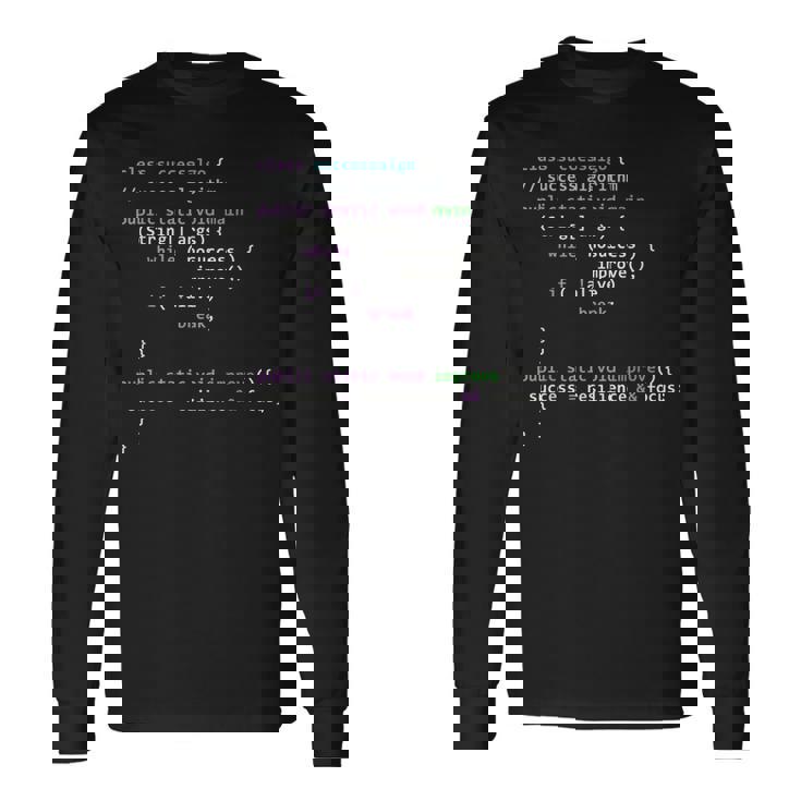 Javaプログラミング Java 成功アルゴリズム Javaプログラマー 長袖Tシャツ