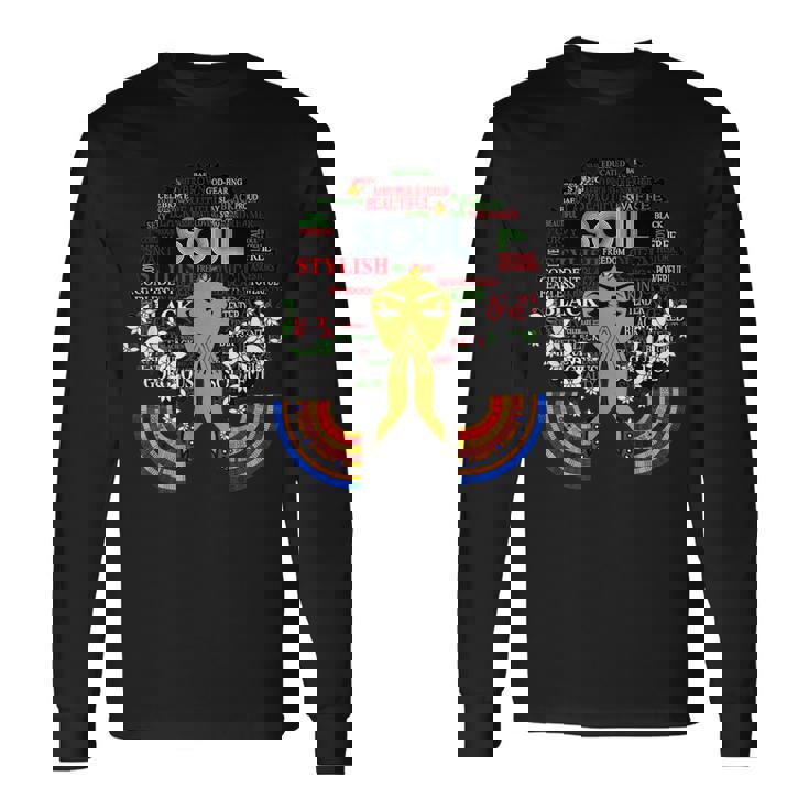 Jazz Funk &Oul アフロレトロヴィンテージミュージック 長袖Tシャツ