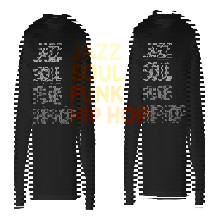 Jazzoul ファンク ヒップホップ アフリカ系アメリカ人のプライド音楽愛好家 長袖Tシャツ