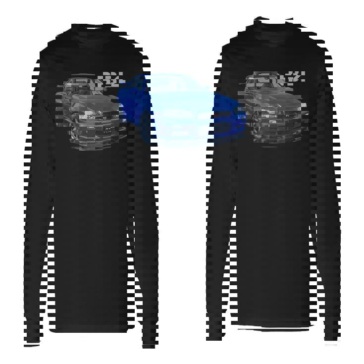 Jdm 車 R34 ベイサイド ブルー-Spec Ii 長袖Tシャツ ギフトのアイデア