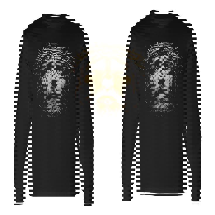 Jesus Christ Face With Crown Of Thorns God Bible Vintage Long