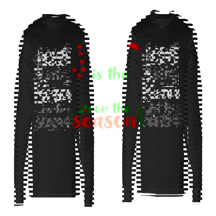 Jesus Is The Reason For Theeason クリスマス 神の信仰 長袖Tシャツ