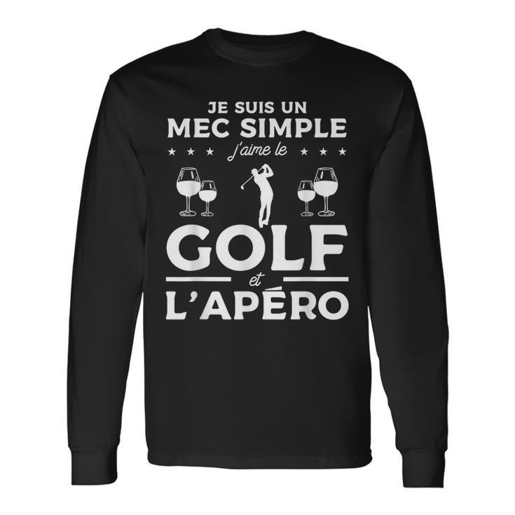 Jeuis Un Mecimple J'aime Le Golf Et L'apéro T-shirt à manches longues