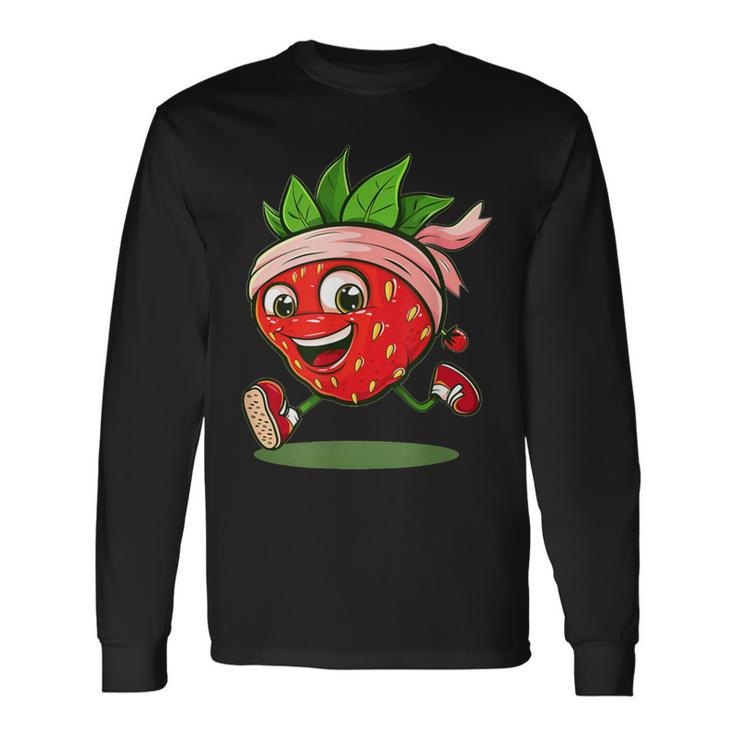 Jolie Fraise Avec Bandeau Pour Les Amateurs Deport Et De Course À Pied T-shirt à manches longues