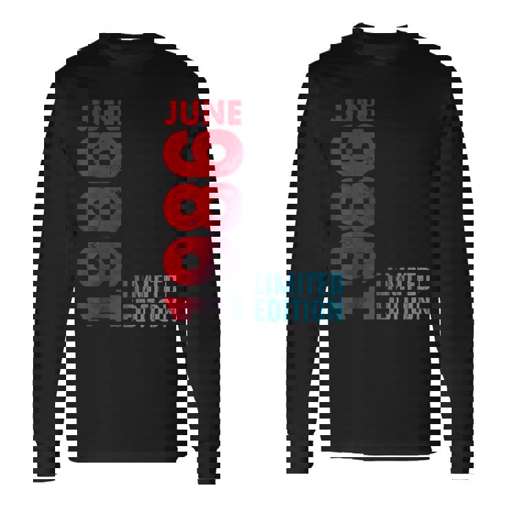 Junio 1986 Retro 1986Intage 1986 Año Legendario 1986 Camiseta de manga larga