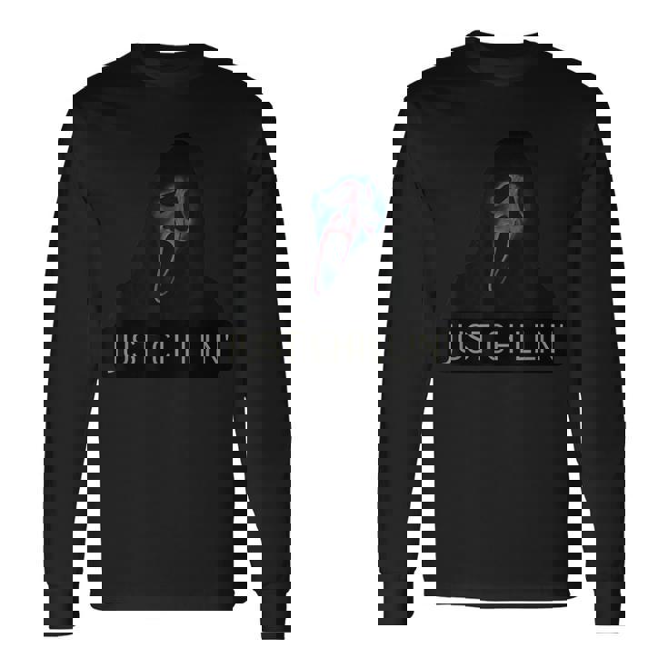 Just Chillin ゴーストフェイス 長袖Tシャツ