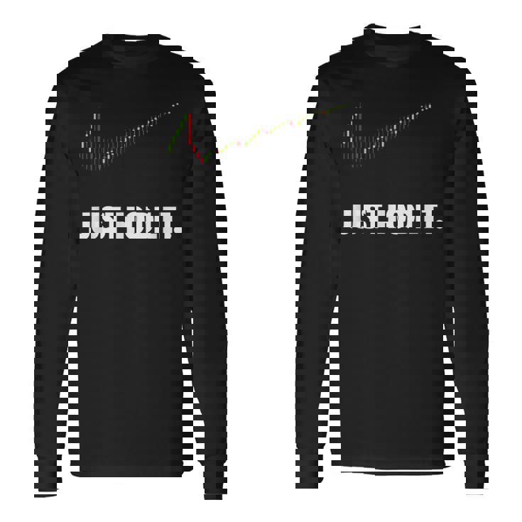 Just Hodl It、クリプトシャツ、暗号通貨、ビットコイン、ドッジ 長袖Tシャツ