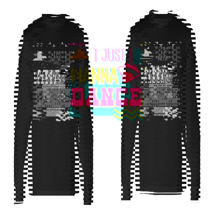 I Just Wanna Dance Lovers ファニーダンシングファン レトロダンサー 長袖Tシャツ