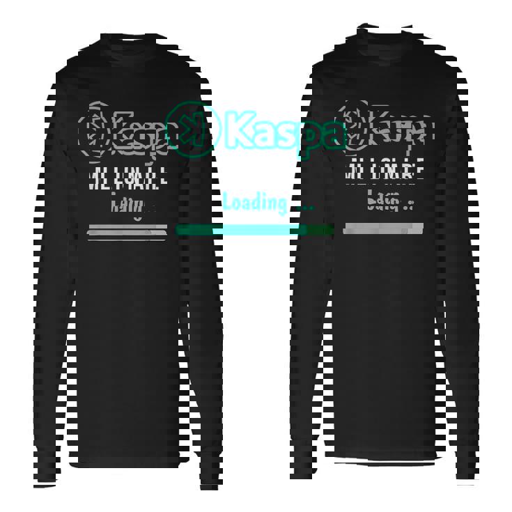 Kaspa 暗号通貨ミリオネア ローディング デジタルブルラン Kaspa Miner 長袖Tシャツ