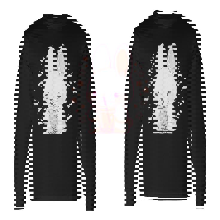 Kawaii Rabbit Drink バブルティー ウサギ ボバ 長袖Tシャツ