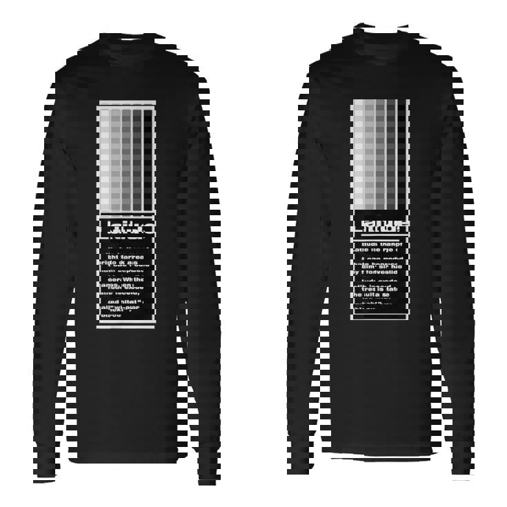 Kenko 写真用語「ラチチュード」［前面デザイン］ 長袖Tシャツ