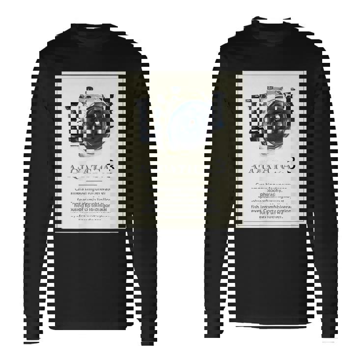 Kenko 水中カメラハウジングaquatica アクアティカ 前面プリント 80年代復刻 長袖Tシャツ