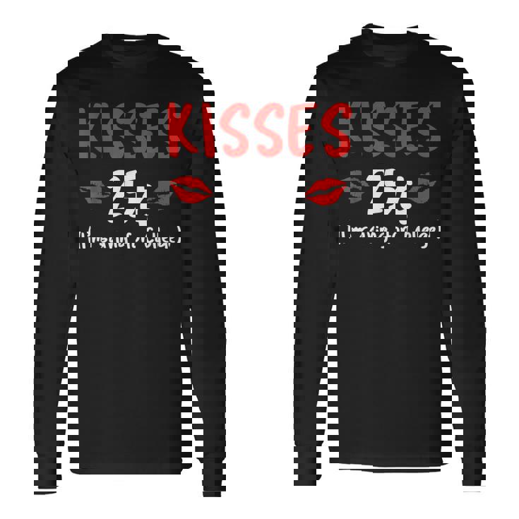 Kisses 25 Imave For College バレンタインデー デザイナー 長袖Tシャツ ギフトのアイデア