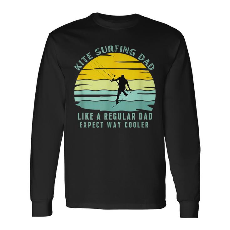Kiteurfing Dad Amateur De Kitesurf Pour Père Kitesurfer T-shirt à manches longues