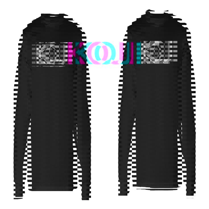 Koji こんにちは、私の名前はファーストネームタグ 長袖Tシャツ