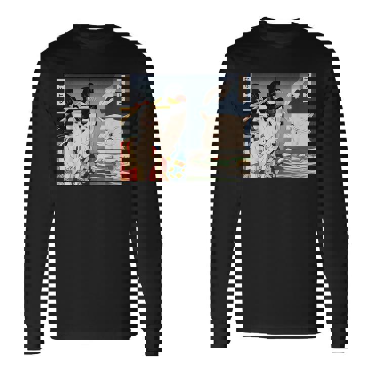 Lady Yelling At Cat Meme 長袖Tシャツ