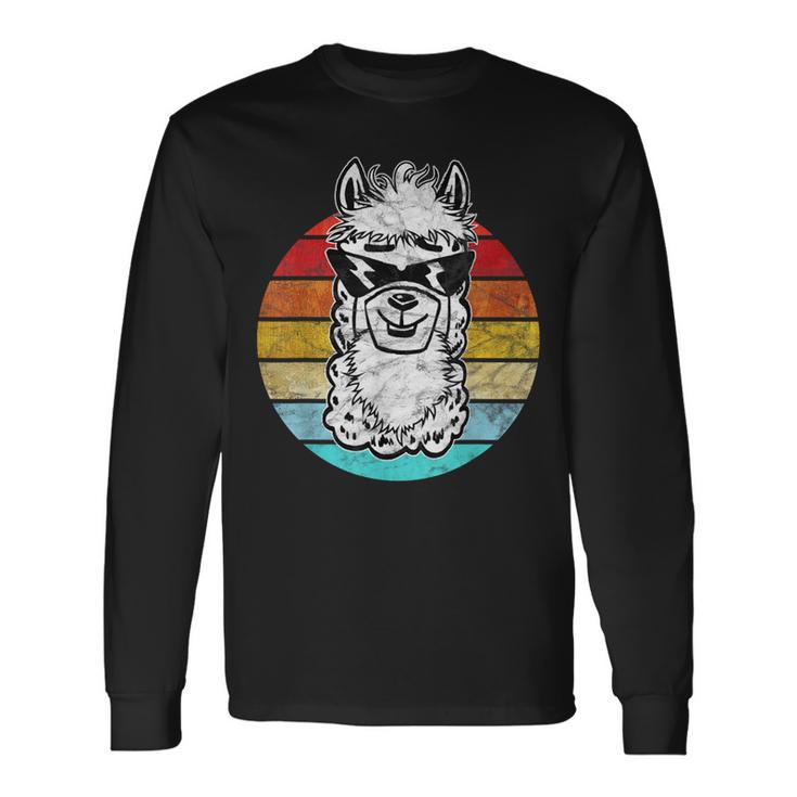 Lama Alpaca Gafas Deol Con Diseño De Alpaca Camiseta de manga larga