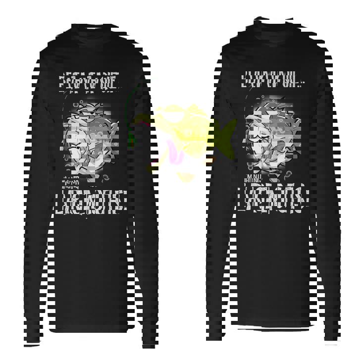 Largemouth Hunter 面白いビッグバス釣りユーモア 長袖Tシャツ