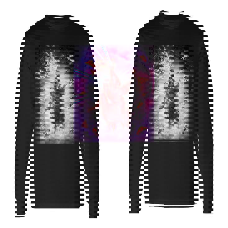 Laser Eyespace Cat ナマケモノ ラマ レインボー 長袖Tシャツ