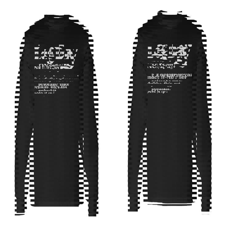 Leg Day Definition Funda Para Bomba De Gimnasio De Gran Tamaño Camiseta de manga larga