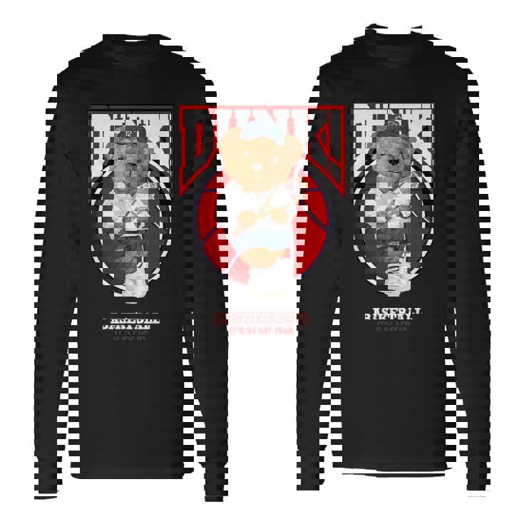 The Legend Teddy Bear Basketballlam Dunk Cool Basketball 長袖Tシャツ