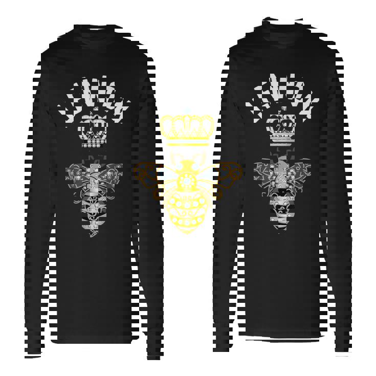 Lennon Name Lennon 誕生日プレゼント 女王冠 蜂 レノン 長袖Tシャツ