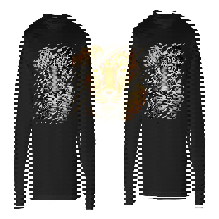 Leopard Cheetah Tiger Leopard Face Lion Cat Long Sleeve T