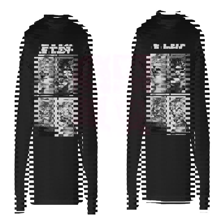 Let It Meow 面白い猫子猫の歌うギフト 長袖Tシャツ