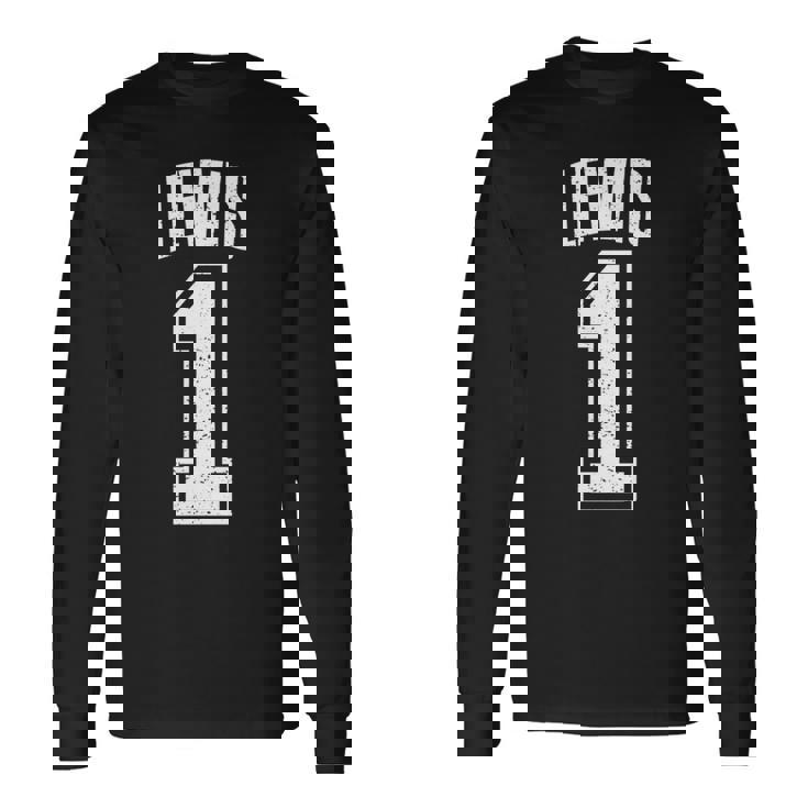 Lewisサポーター番号 1番の大ファン 長袖tシャツ 長袖Tシャツ