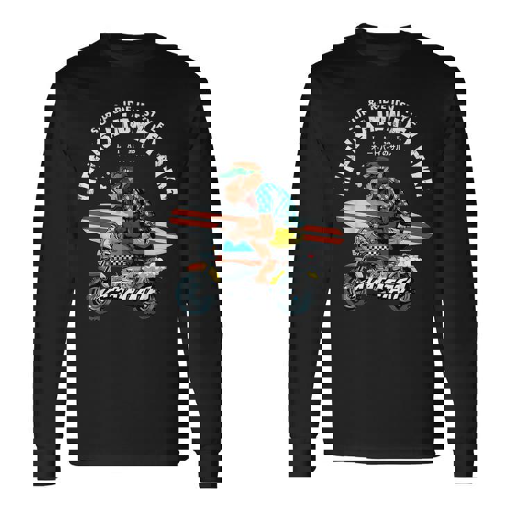 Life Is A Monkey バイク サーフィン 猿版 長袖Tシャツ