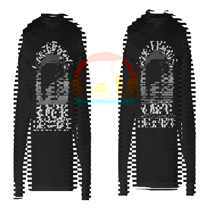 I Like Elephants And Maybe Like 3 People シャツ 象 長袖Tシャツ