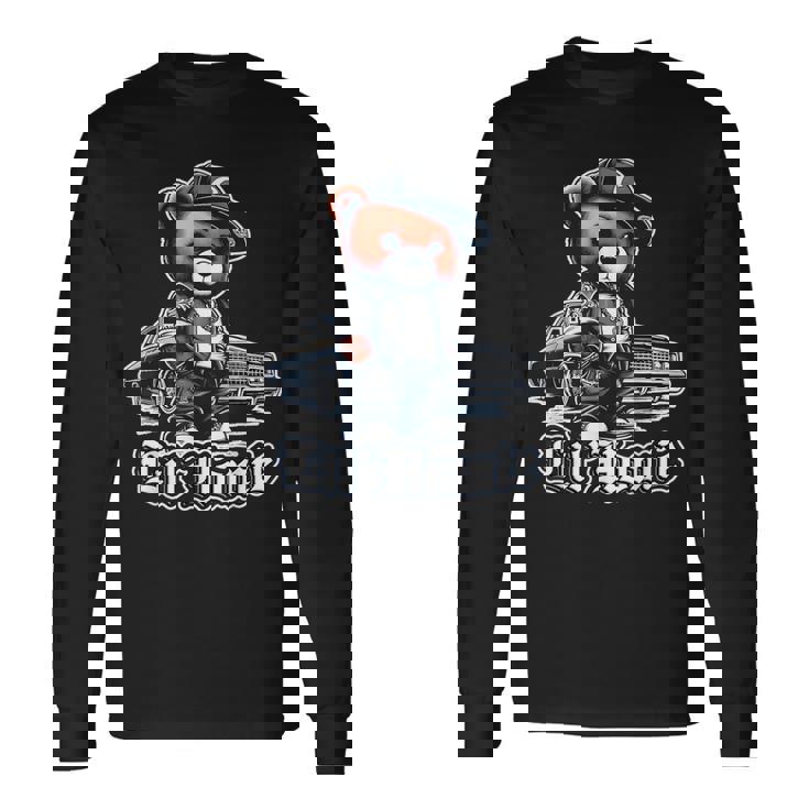 Lil Homie Lowrider かわいいテディベア ヒップホップ ローライダー チカーノ 長袖Tシャツ