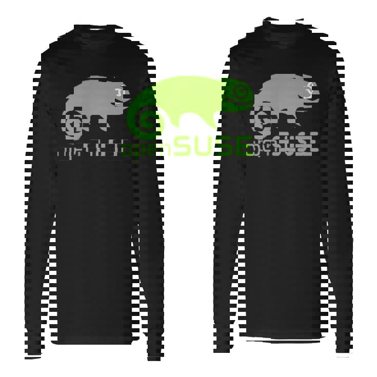 Linux Opensuse ラバーtシャツ タグライン&ロゴ オープンソースos 長袖Tシャツ