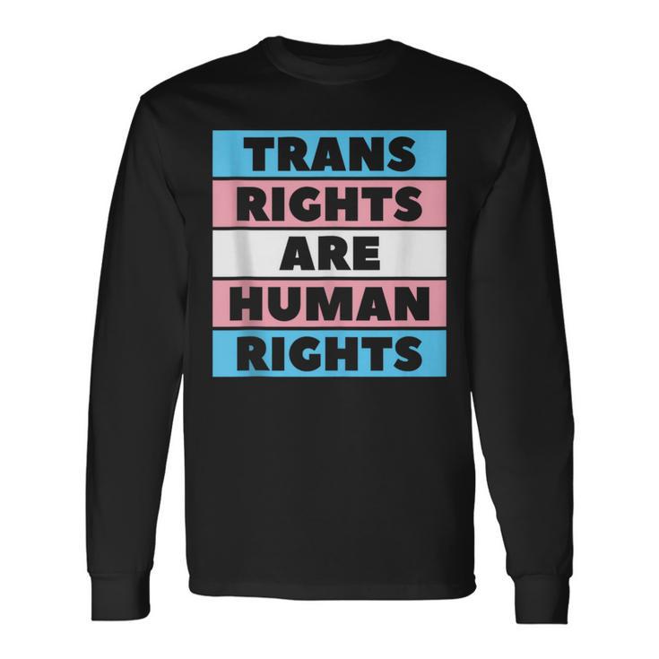 Los Derechos Transon Derechos Humanos Protegen El Orgullo De La Bandera Trans In Mangas Camiseta de manga larga