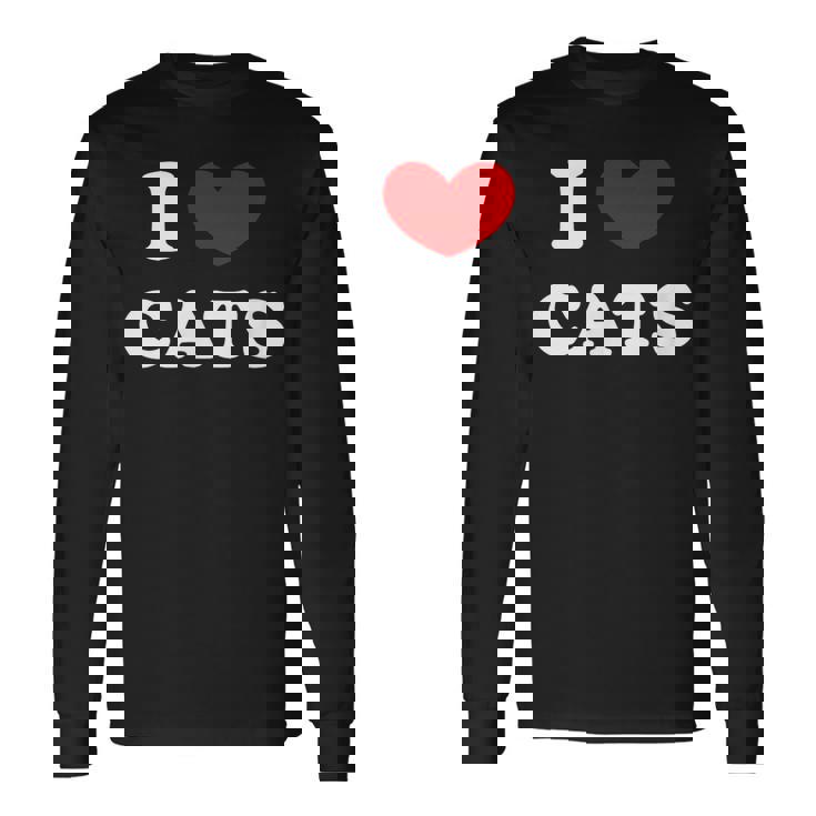 I Love Cats I Heart Cats 長袖Tシャツ