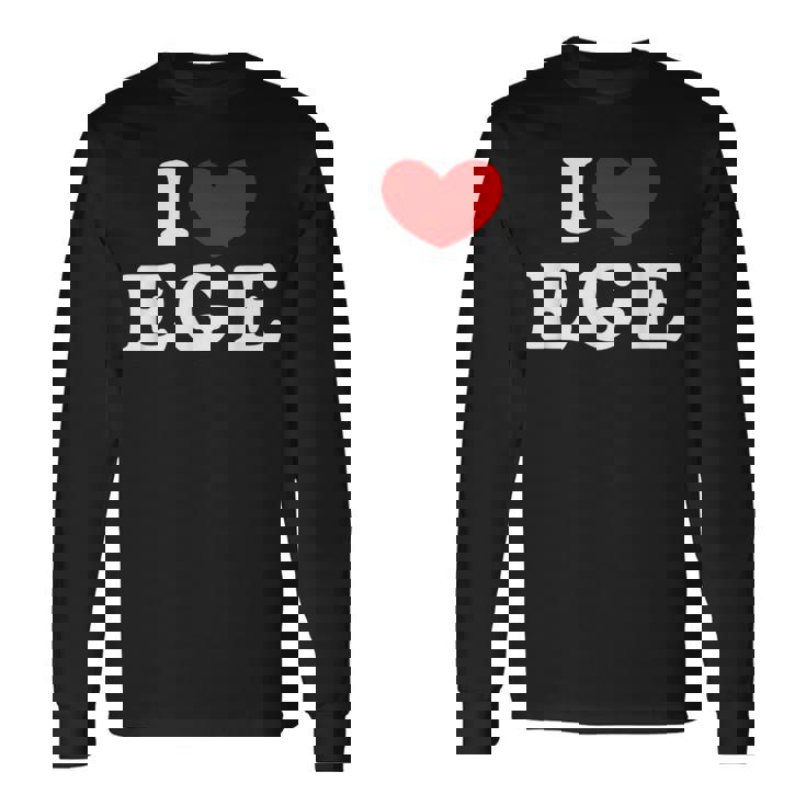 I Love Ege 私は愛する Ege 長袖Tシャツ