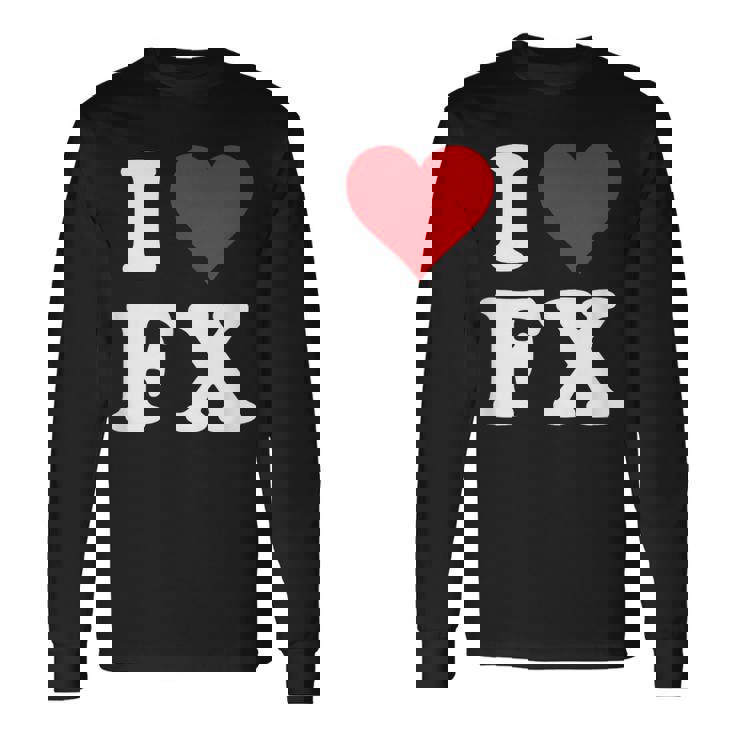 I Love Fx イニシャル I Heart FX 名前 F X 長袖Tシャツ