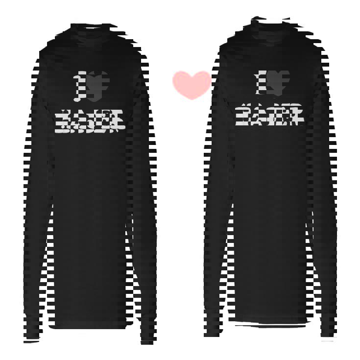 I Love Hajer 私は愛する Hajer 長袖Tシャツ ギフトのアイデア