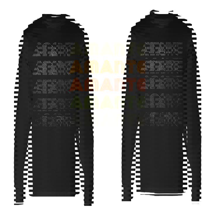 Love Heart Amante グランジ ビンテージスタイル ブラック アマンテ 長袖Tシャツ