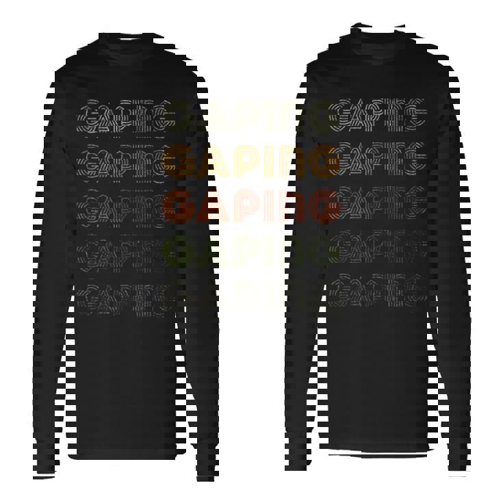 Love Heart Gaping グランジ ビンテージスタイル ブラック ギャップ付き 長袖Tシャツ ギフトのアイデア