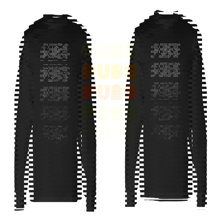 Love Heart Pubs グランジ ビンテージスタイル ブラック パブ 長袖Tシャツ