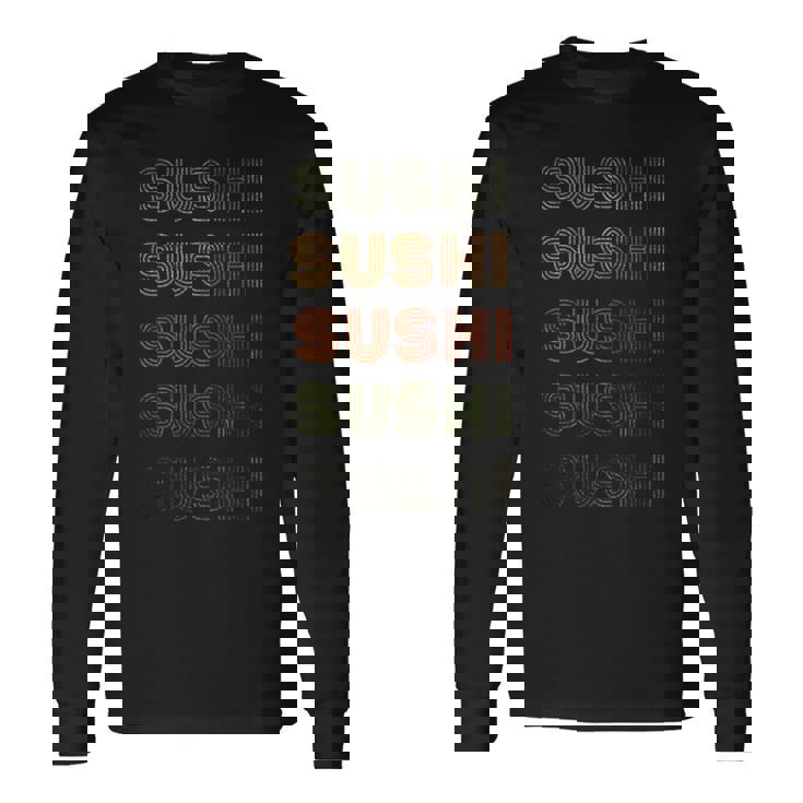 Love Heartushi Grunge ヴィンテージスタイル 黒寿司 長袖Tシャツ