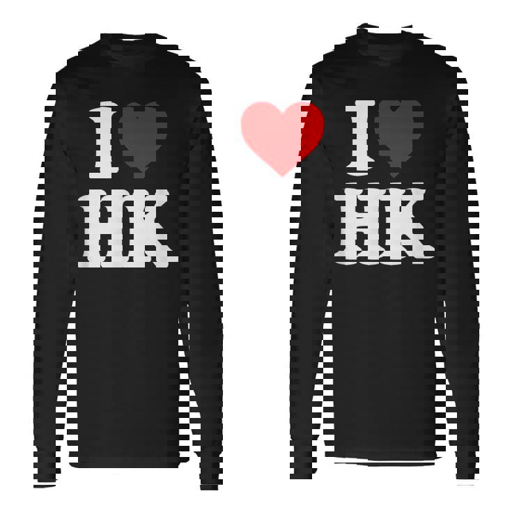 I Love Hk Heart Hong Kong 長袖Tシャツ