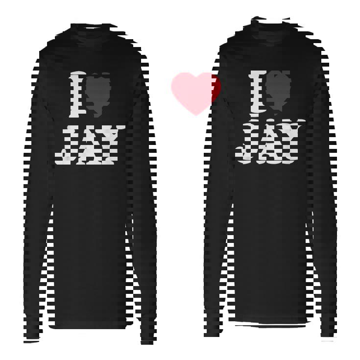 I Love Jay I Heart Jay レッドハート 長袖Tシャツ