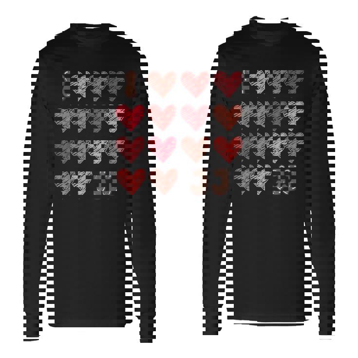 I Love Jj シャツ ハート グルービー パーソナライズ Jj 長袖Tシャツ ギフトのアイデア