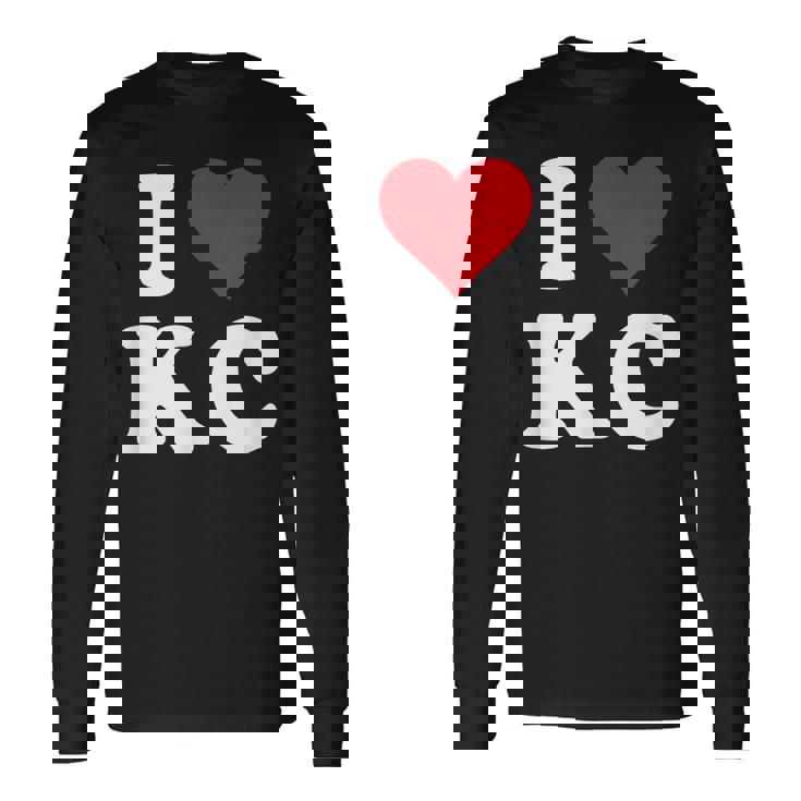 I Love Kc Initials I Heart KC First Last Name K C 長袖Tシャツ