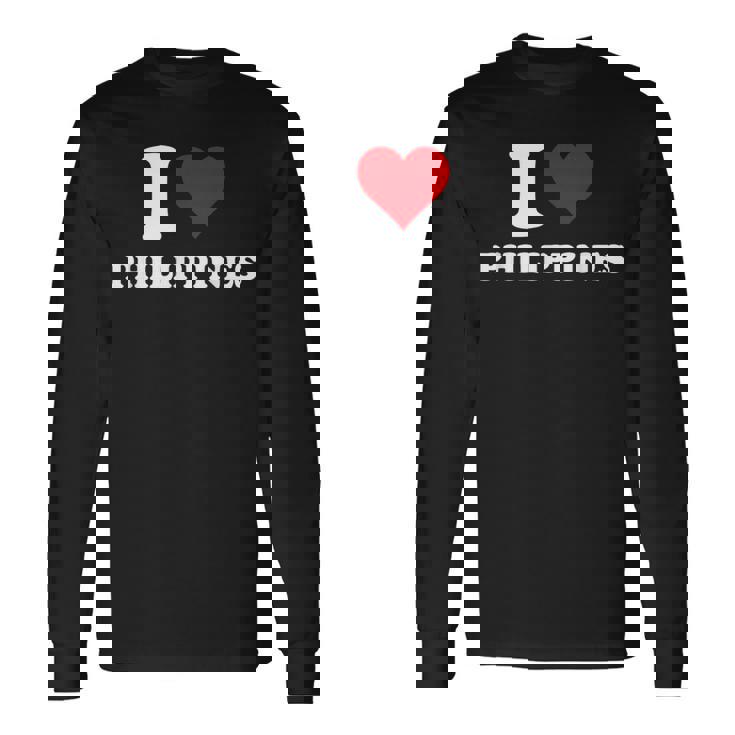 I Love Philippines Coeur Cadeau Philippin Philippine T-shirt à manches longues