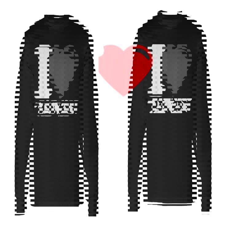 I Love Taiwan 台北国旗 ハートトラベル 台湾製品 長袖Tシャツ