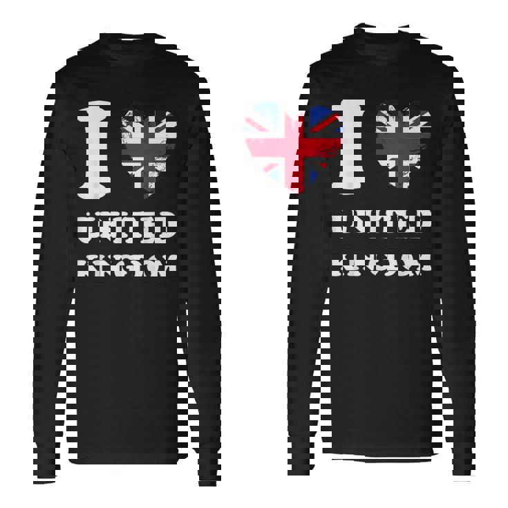 I Love United Kingdom ハートフラッグ イギリス Uk グレートブリテン 長袖Tシャツ