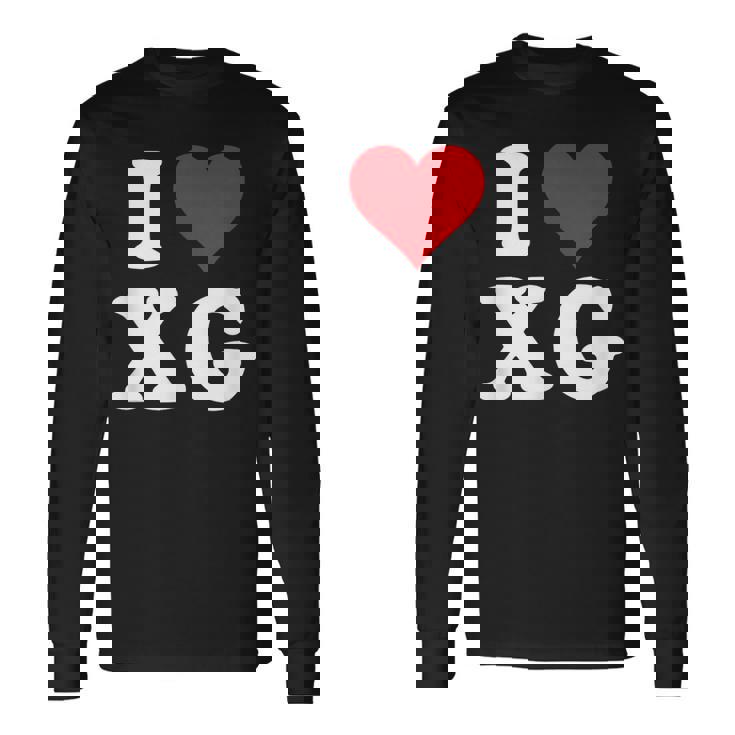 I Love Xg Initials I Heart XG First Last Name X G 長袖Tシャツ